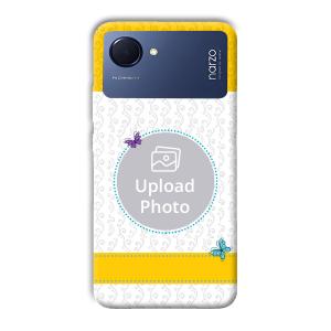Butterflies & Yellow Customized Printed Back Cover for Realme Narzo 50i Prime