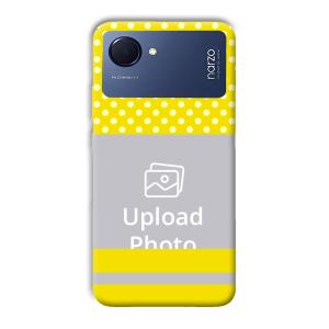White & Yellow Customized Printed Back Cover for Realme Narzo 50i Prime
