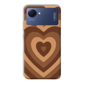 Brown Hearts Phone Customized Printed Back Cover for Realme Narzo 50i Prime