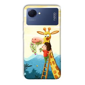 Giraffe & The Boy Phone Customized Printed Back Cover for Realme Narzo 50i Prime