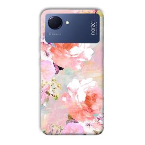 Floral Canvas Phone Customized Printed Back Cover for Realme Narzo 50i Prime