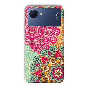 Floral Design Phone Customized Printed Back Cover for Realme Narzo 50i Prime