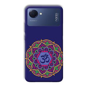 Blue Om Design Phone Customized Printed Back Cover for Realme Narzo 50i Prime