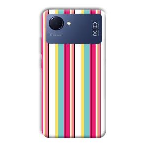 Lines Pattern Phone Customized Printed Back Cover for Realme Narzo 50i Prime