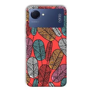 Lines and Leaves Phone Customized Printed Back Cover for Realme Narzo 50i Prime
