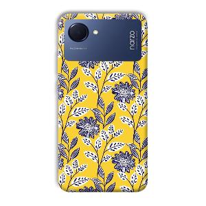 Yellow Fabric Design Phone Customized Printed Back Cover for Realme Narzo 50i Prime
