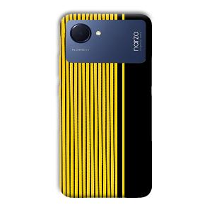 Yellow Black Design Phone Customized Printed Back Cover for Realme Narzo 50i Prime