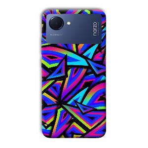 Blue Triangles Phone Customized Printed Back Cover for Realme Narzo 50i Prime