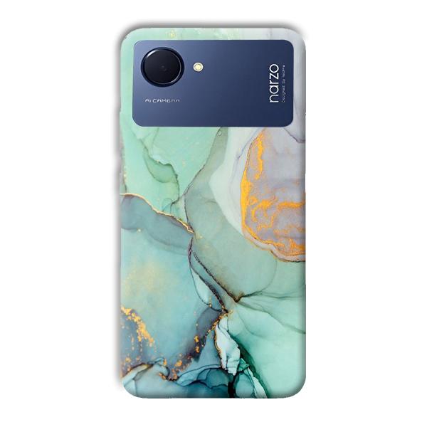 Green Marble Phone Customized Printed Back Cover for Realme Narzo 50i Prime