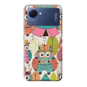 Fancy Owl Phone Customized Printed Back Cover for Realme Narzo 50i Prime