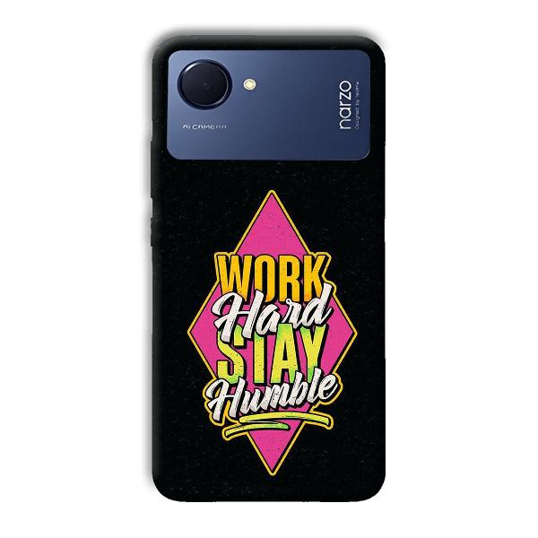 Work Hard Quote Phone Customized Printed Back Cover for Realme Narzo 50i Prime