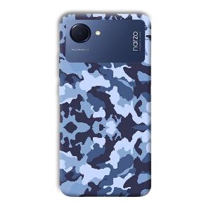 Blue Patterns Phone Customized Printed Back Cover for Realme Narzo 50i Prime