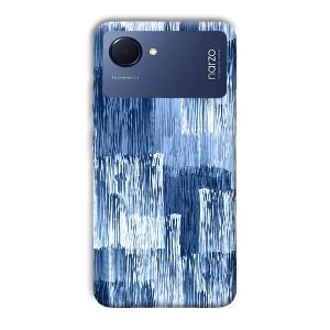 Blue White Lines Phone Customized Printed Back Cover for Realme Narzo 50i Prime