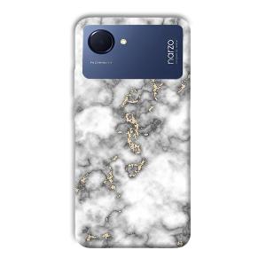 Grey White Design Phone Customized Printed Back Cover for Realme Narzo 50i Prime