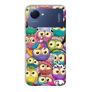 Colorful Owls Phone Customized Printed Back Cover for Realme Narzo 50i Prime