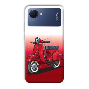 Red Scooter Phone Customized Printed Back Cover for Realme Narzo 50i Prime