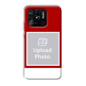 Red & White Customized Printed Back Cover for Xiaomi Redmi 10