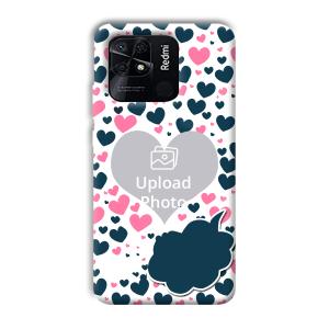 Blue & Pink Hearts Customized Printed Back Cover for Xiaomi Redmi 10