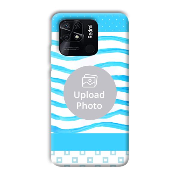 Blue Wavy Design Customized Printed Back Cover for Xiaomi Redmi 10