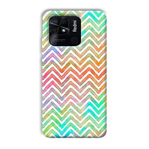 White Zig Zag Pattern Phone Customized Printed Back Cover for Xiaomi Redmi 10