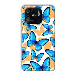 Blue Butterflies Phone Customized Printed Back Cover for Xiaomi Redmi 10