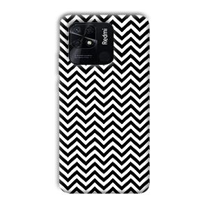 Black White Zig Zag Phone Customized Printed Back Cover for Xiaomi Redmi 10