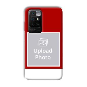 Red & White Customized Printed Back Cover for Xiaomi Redmi 10 Prime 2022