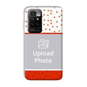 Orange Hearts Customized Printed Back Cover for Xiaomi Redmi 10 Prime 2022