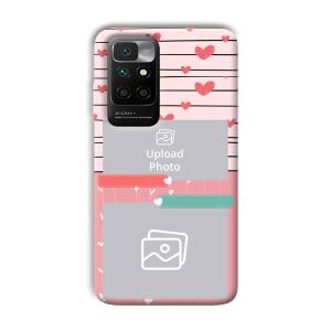 Pink Hearts Customized Printed Back Cover for Xiaomi Redmi 10 Prime 2022
