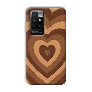 Brown Hearts Phone Customized Printed Back Cover for Xiaomi Redmi 10 Prime 2022