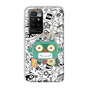 Animated Robot Phone Customized Printed Back Cover for Xiaomi Redmi 10 Prime 2022