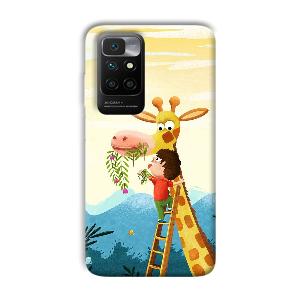 Giraffe & The Boy Phone Customized Printed Back Cover for Xiaomi Redmi 10 Prime 2022