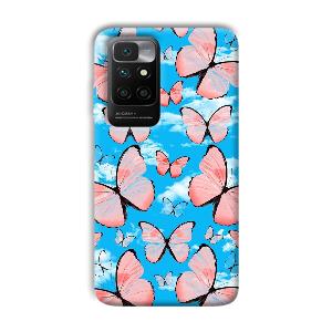 Pink Butterflies Phone Customized Printed Back Cover for Xiaomi Redmi 10 Prime 2022