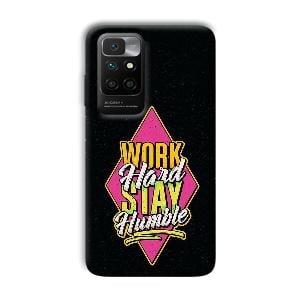 Work Hard Quote Phone Customized Printed Back Cover for Xiaomi Redmi 10 Prime 2022