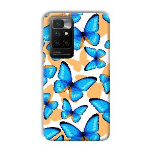 Blue Butterflies Phone Customized Printed Back Cover for Xiaomi Redmi 10 Prime 2022