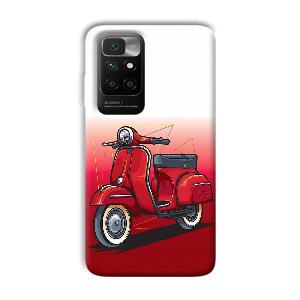Red Scooter Phone Customized Printed Back Cover for Xiaomi Redmi 10 Prime 2022