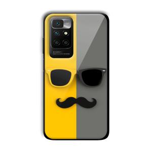 Yellow and Grey Sunglass Customized Printed Glass Back Cover for Xiaomi Redmi 10 Prime 2022