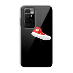 Red Sneaker Customized Printed Glass Back Cover for Xiaomi Redmi 10 Prime 2022