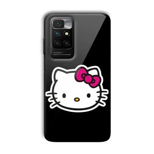 Cute Kitty Customized Printed Glass Back Cover for Xiaomi Redmi 10 Prime 2022