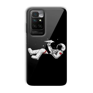 Lazy Astronaut Customized Printed Glass Back Cover for Xiaomi Redmi 10 Prime 2022