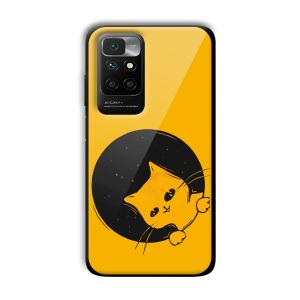 Sneaky Cat Customized Printed Glass Back Cover for Xiaomi Redmi 10 Prime 2022