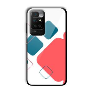 Abstract Squares Customized Printed Glass Back Cover for Xiaomi Redmi 10 Prime 2022