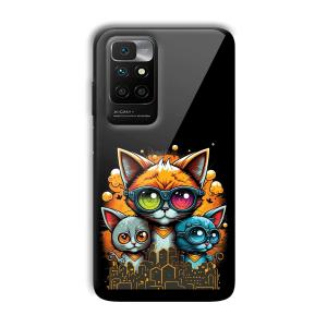 Cats Customized Printed Glass Back Cover for Xiaomi Redmi 10 Prime 2022