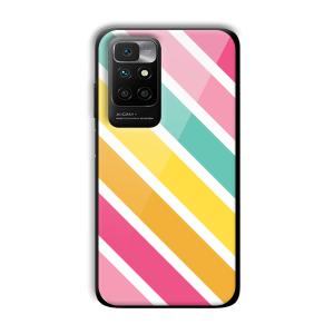 Solid Stripes Customized Printed Glass Back Cover for Xiaomi Redmi 10 Prime 2022