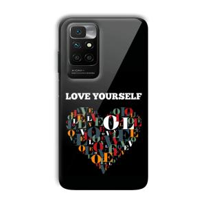 Love Yourself Customized Printed Glass Back Cover for Xiaomi Redmi 10 Prime 2022