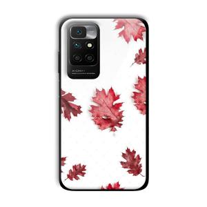 Red Leaves Customized Printed Glass Back Cover for Xiaomi Redmi 10 Prime 2022