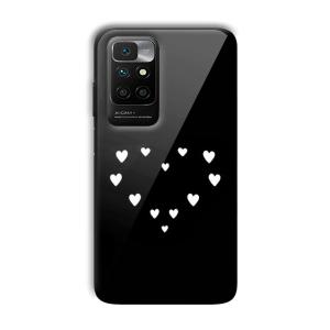 Little White Hearts Customized Printed Glass Back Cover for Xiaomi Redmi 10 Prime 2022