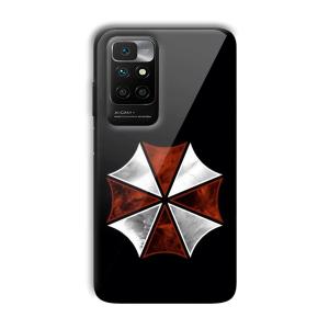 Red and Silver Customized Printed Glass Back Cover for Xiaomi Redmi 10 Prime 2022