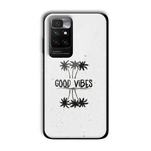 Good Vibes Customized Printed Glass Back Cover for Xiaomi Redmi 10 Prime 2022