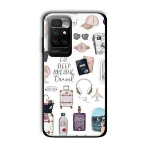 Eat Sleep Breathe Travel Customized Printed Glass Back Cover for Xiaomi Redmi 10 Prime 2022